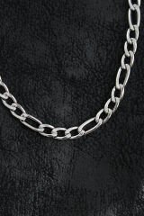 316L Çelik Kalın Figaro Zincir Model Gümüş Renk Erkek Kolye