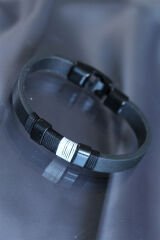 Siyah Beyaz Renkli Deri Bileklik