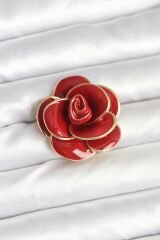 Kırmızı Gül Model Broş