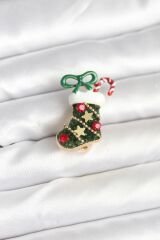 Yılbaşı Çorabı Temalı Broş