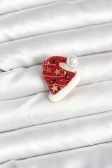 Kırmızı Şapka Model Yılbaşı Temalı Broş