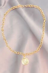 Gold Metal Zincirli Kadın Kolye