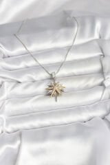 316L Çelik Zincir Gümüş Renk Kutup Yıldızı Model Kadın Kolye