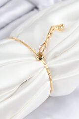Pirinç Zirkon Taşlı Daire Model Gold Renk Asansörlü Kadın Bileklik