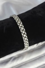 316L Çelik Gümüş Renk 7 mm Kalınlık Erkek Bileklik