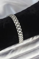 316L Çelik Gümüş Renk 9 mm Kalınlık Erkek Bileklik