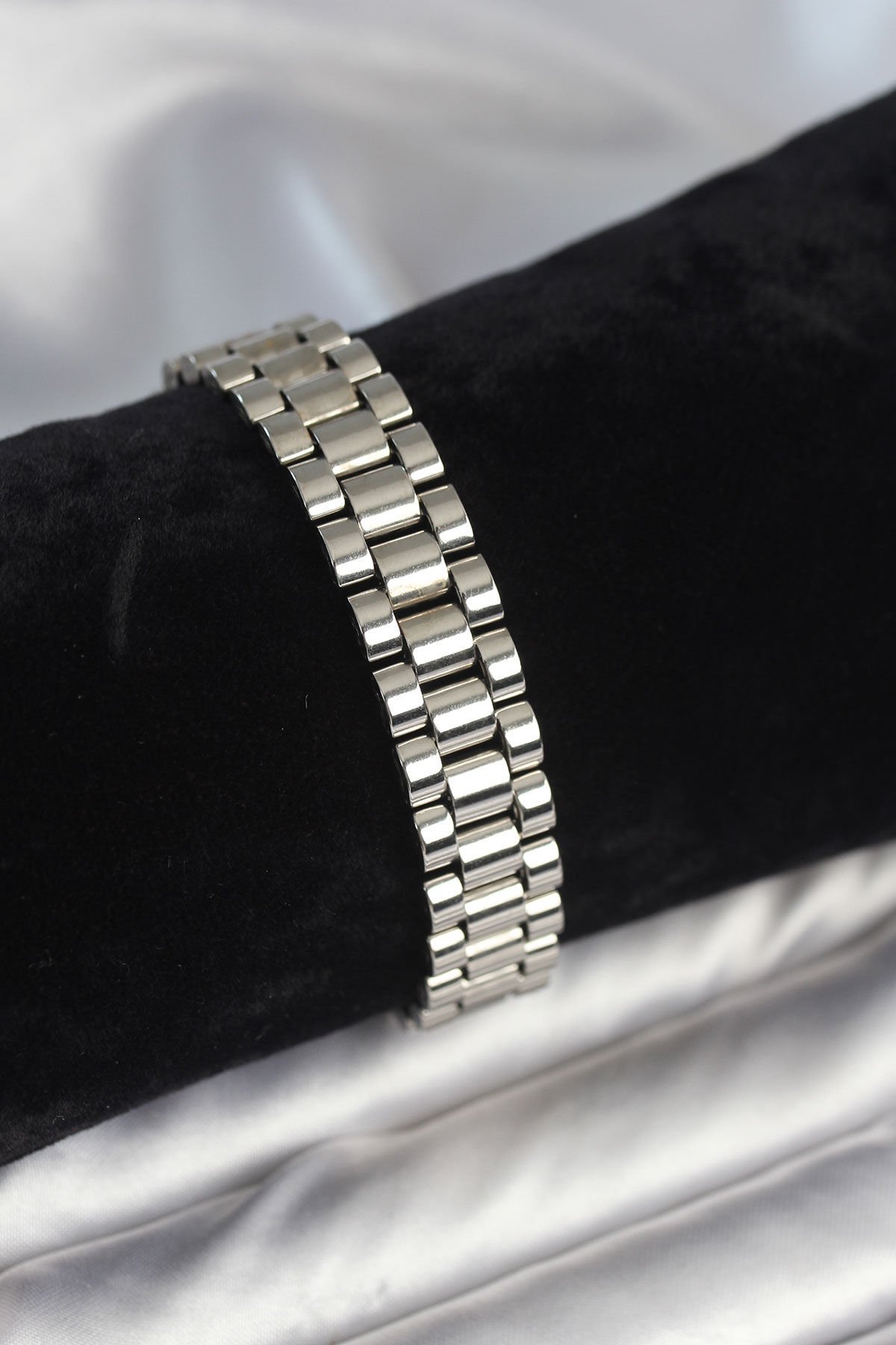 316L Çelik Gümüş Renk 12 mm Kalınlık Erkek Bileklik