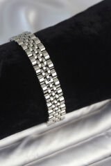 316L Çelik 12 mm Kalınlıkta Gümüş Renkli Erkek Bileklik