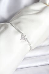 Anka Kuşu Model Zirkon Taşlı Gümüş Renk Pirinç Su Yolu Kadın Bileklik