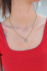 Yıldız Model Çelik Gold Renk Kadın Kolye
