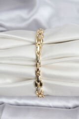 14K Gold Renk Kaplama Zirkon Taşlı Model CM Kadın Bileklik