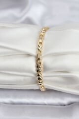 14K Gold Renk Kaplama Kalp Model CM Kadın Bileklik