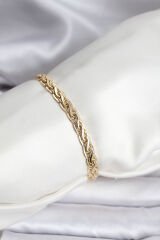 14K Gold Renk Kaplama Lazer Zincir Model CM Kadın Bileklik