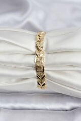 14K Gold Renk Kaplama Başak Model CM Kadın Bileklik