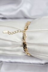 14K Gold Renk Kaplama Zincir Model CM Kadın Bileklik