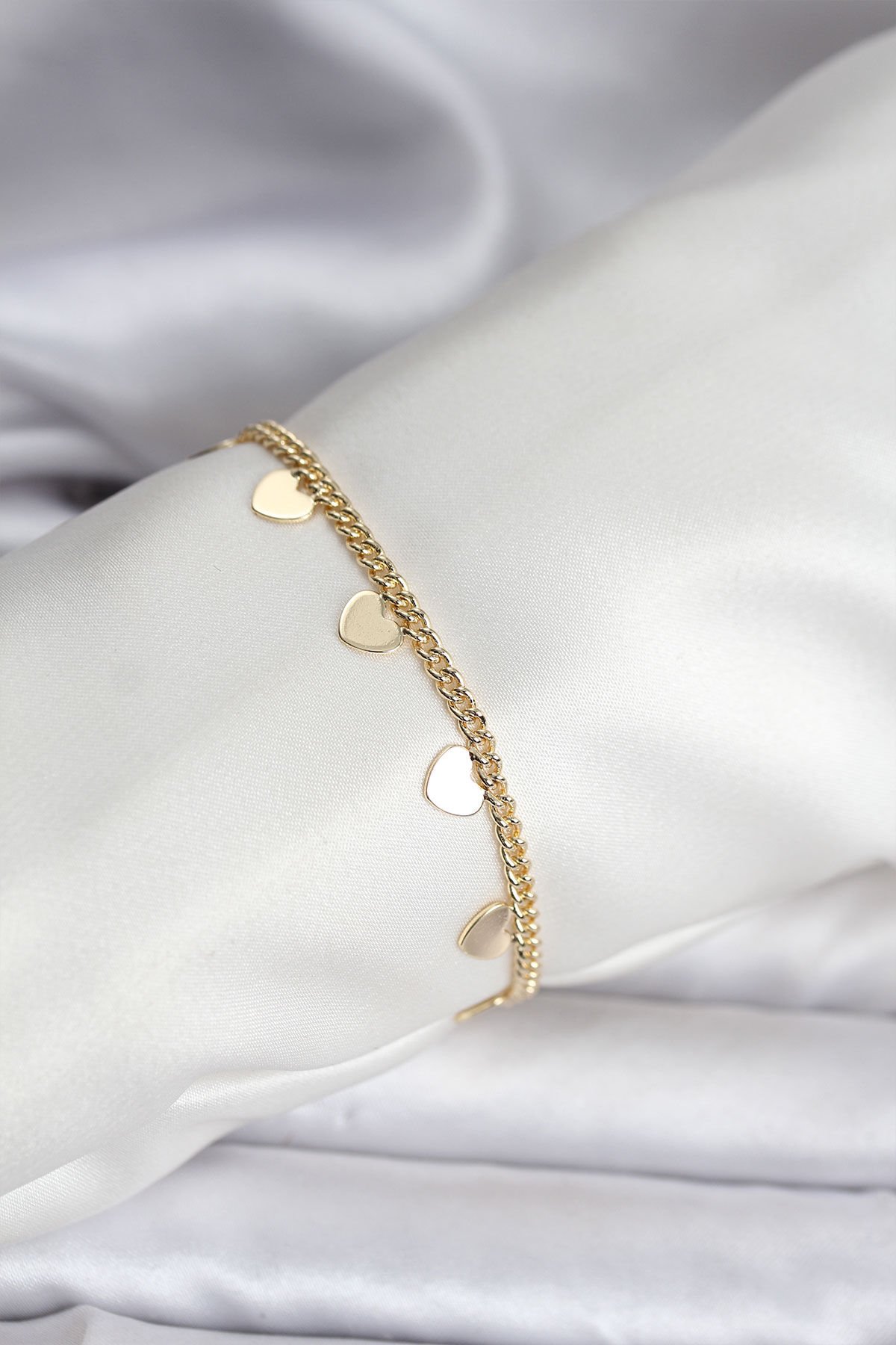 14K Gold Renk Kaplama Kalpli Model CM Kadın Bileklik