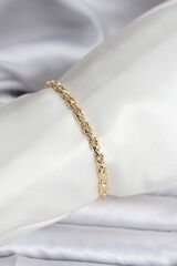 14K Gold Renk Kaplama Zincir Model Kadın CM Bileklik