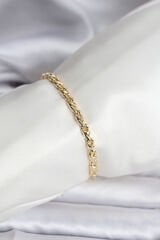 14K Gold Renk Kaplama Zincir Model Kadın CM Bileklik