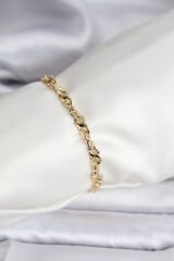 14K Gold Renk Kaplama Zincir Model CM Kadın Bileklik