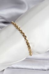 14K Gold Renk Kaplama Burgu Zincir Model CM Kadın Bileklik