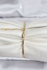 14K Gold Renk Kaplama Zincirli Model CM Kadın Bileklik