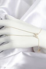 Pirinç Zirkon Taşlı Kelebek Model Gold Renk Şahmeran