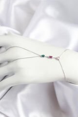 Pirinç Renkli Zirkon Taşlı Model Gümüş Renk Şahmeran