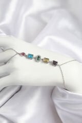 Pirinç Renkli Zirkon Taşlı Model Gümüş Renk Şahmeran