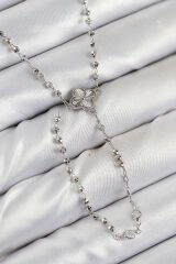 Pirinç Zirkon Taşlı Yonca Model Gümüş Renk Kadın Y Kolye