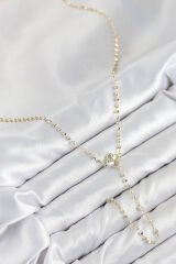 Pirinç Zirkon Taşlı Yonca Model Gold Renk Kadın Y Kolye