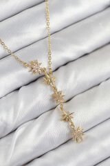 316L Çelik Yıldız Model Gold Renk Kadın Kolye