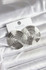 Pirinç Gümüş Renk Circle Model Kadın Küpe