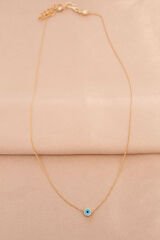 Gold Renk Metal Minimal Nazar Boncuğu Kolye