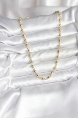 14K Gold Renk Kaplama Topçuklu Zincir Model CM Kadın Kolye