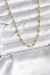 14K Gold Renk Kaplama Topçuklu Zincir Model CM Kadın Kolye