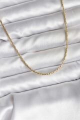 14K Gold Renk Kaplama İnce Zincir Model CM Kadın Kolye