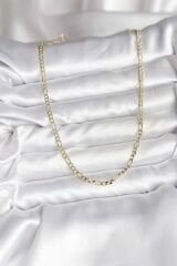 14K Gold Renk Kaplama Kuşgözü Zincir Model Pirinç CM Kadın Kolye