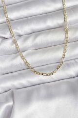 14K Gold Renk Kaplama Kuşgözü Zincir Model Pirinç CM Kadın Kolye