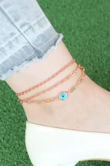 Rose Renk Zincirli Nazar Figürlü Hal Hal