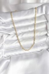 14K Gold Renk Kaplama Ezme Plaka Model CM Kadın Kolye