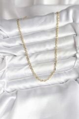 14K Gold Renk Kaplama Ezme Plaka Model CM Kadın Kolye