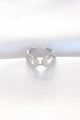 Zirkon Taşlı Silver Renk Ayarlanabilir Yüzük