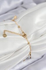 316L Çelik Sıralı Yıldız Model Gold Renk Kadın Bileklik