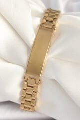316L Çelik Gold Renk Zincir Künye Model Erkek Bileklik