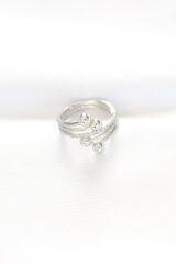 Topçuk Model Zirkon Taşlı Silver Renk Ayarlanabilir Yüzük