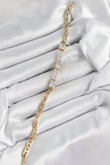 Xuping Pirinç Parçalı Su Yolu Model Gold Renk Kadın Bileklik