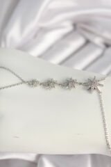 Pirinç Gümüş Renk Zirkon Taşlı Kutup Yıldızı Model Kadın Şahmeran