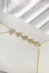 Pirinç Gold Renk Zirkon Taşlı Yıldız Model Kadın Şahmeran