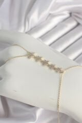 Pirinç Gold Renk Zirkon Taşlı Yıldız Model Kadın Şahmeran