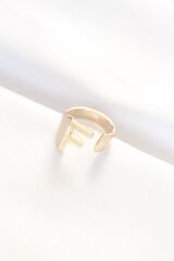 F Harfli Altın Renk Ayarlanabilir Yüzük